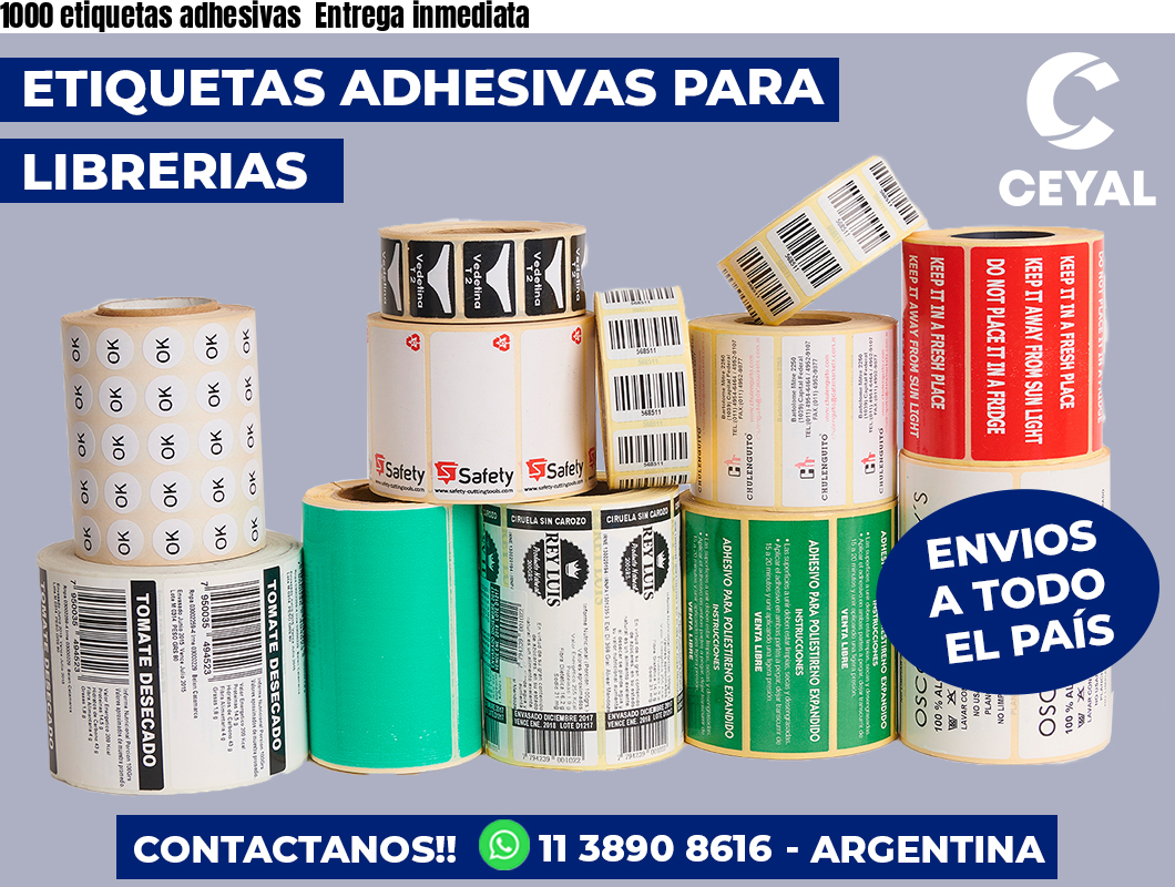 1000 etiquetas adhesivas  Entrega inmediata