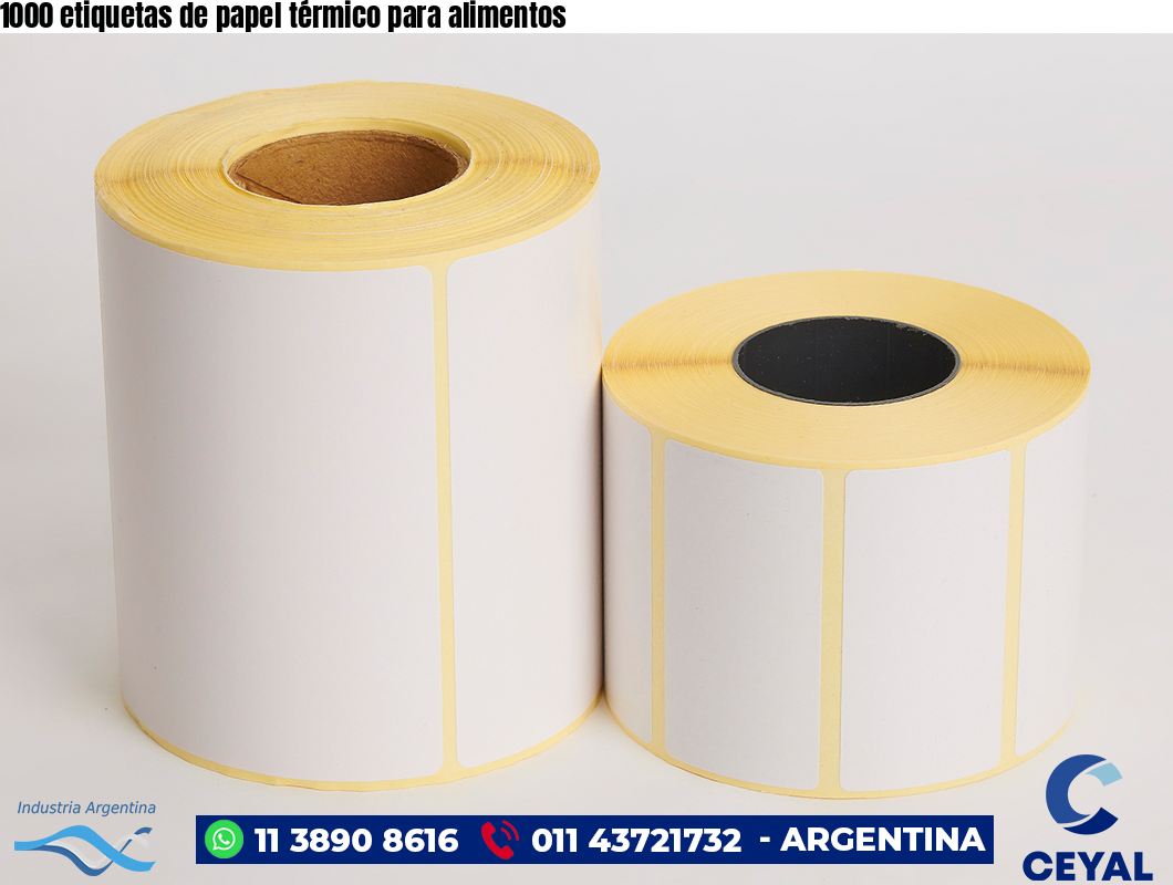 1000 etiquetas de papel térmico para alimentos
