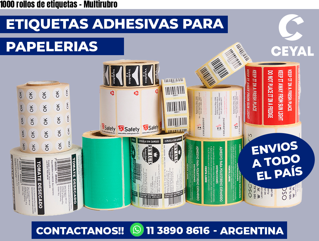 1000 rollos de etiquetas – Multirubro
