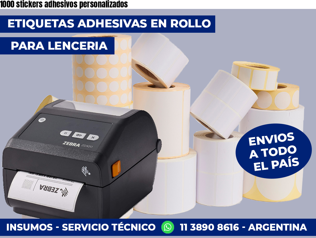 1000 stickers adhesivos personalizados