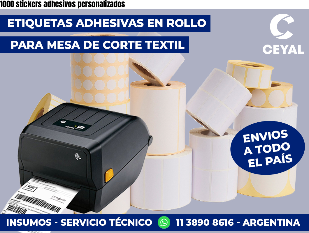 1000 stickers adhesivos personalizados