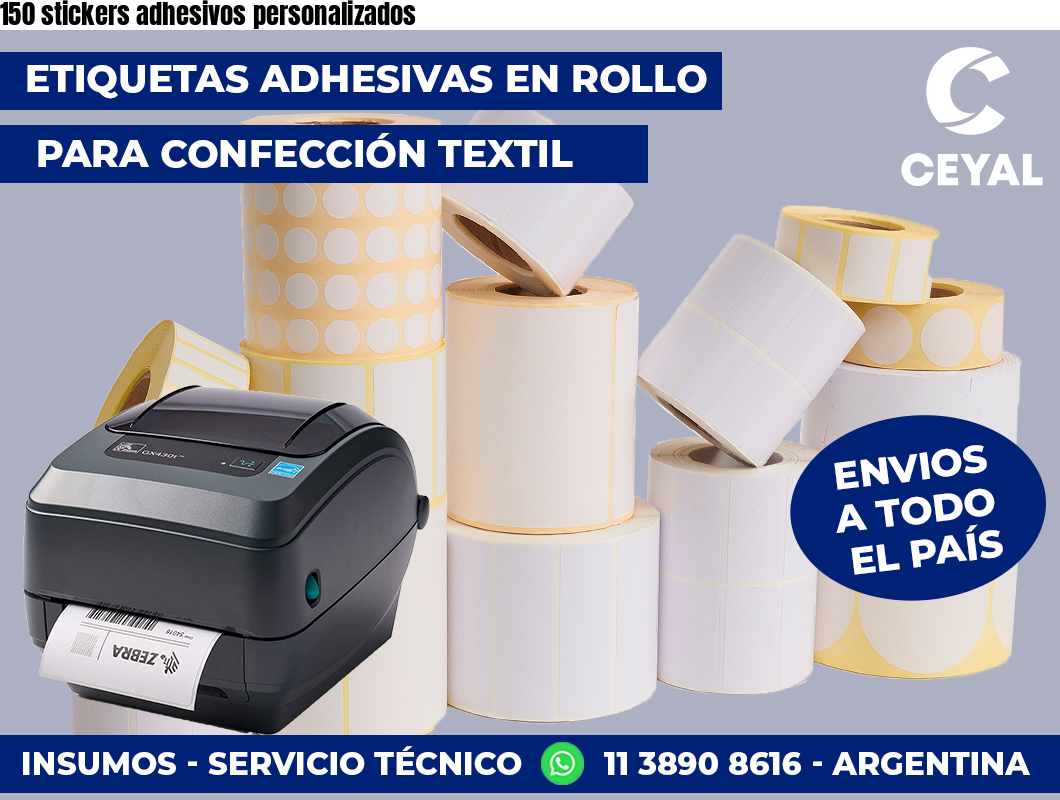 150 stickers adhesivos personalizados