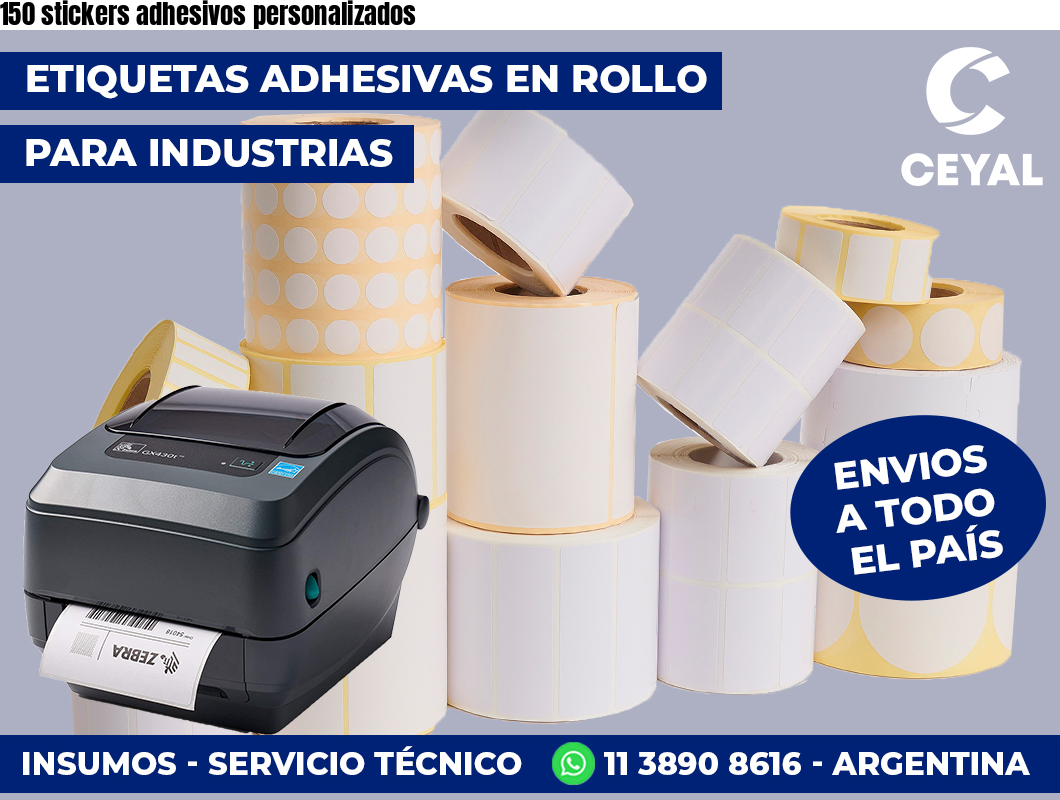 150 stickers adhesivos personalizados