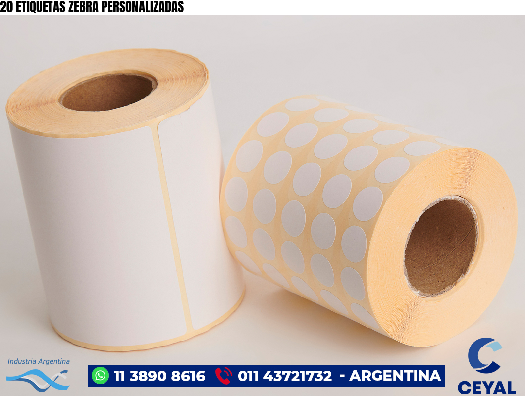 20 ETIQUETAS ZEBRA PERSONALIZADAS