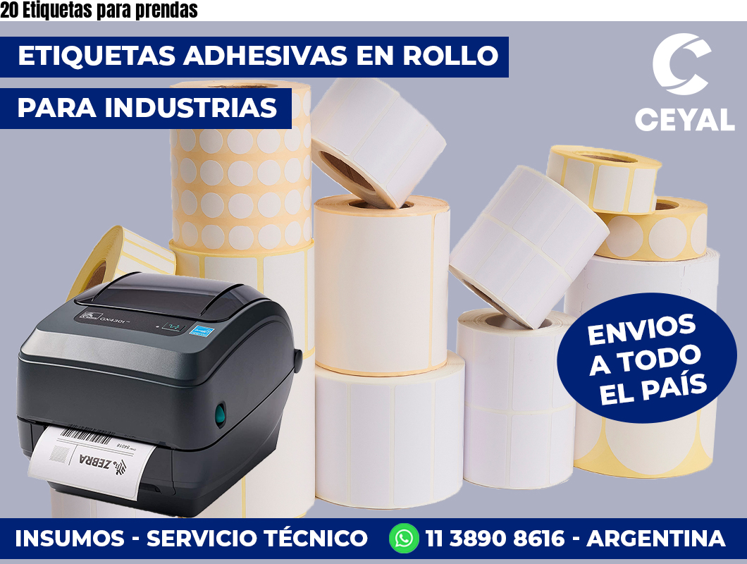 20 Etiquetas para prendas