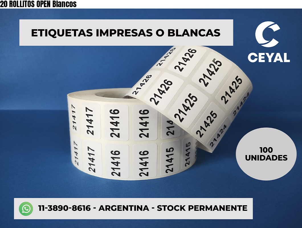 20 ROLLITOS OPEN Blancos