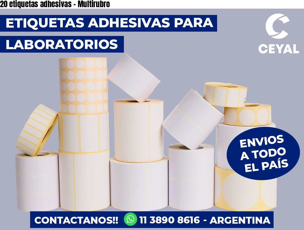 20 etiquetas adhesivas - Multirubro