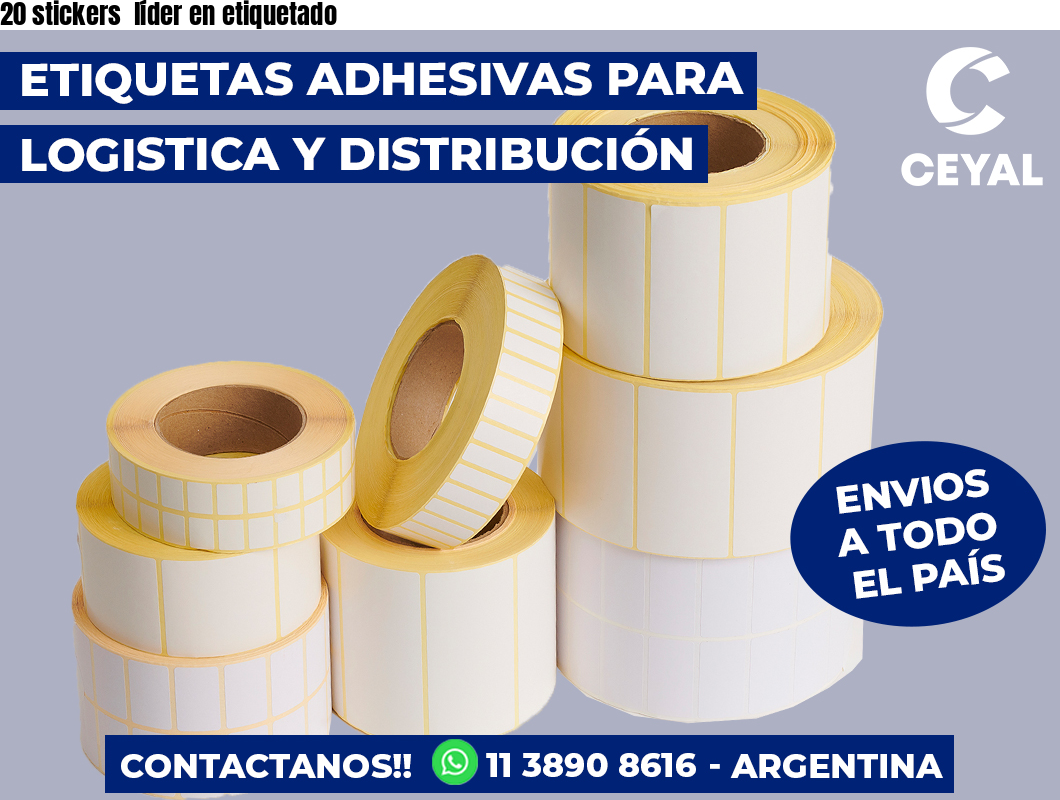 20 stickers  líder en etiquetado