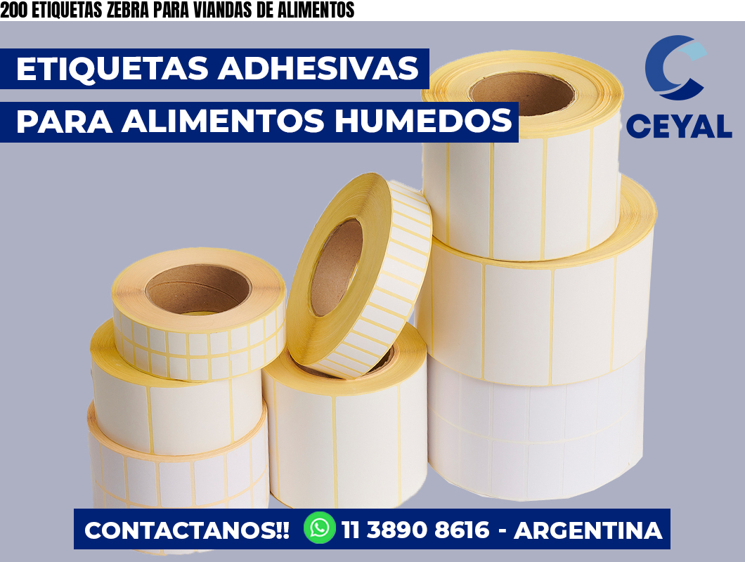 200 ETIQUETAS ZEBRA PARA VIANDAS DE ALIMENTOS