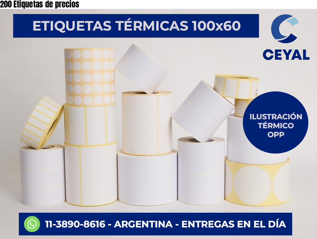 200 Etiquetas de precios