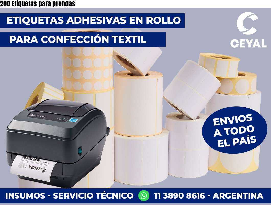 200 Etiquetas para prendas
