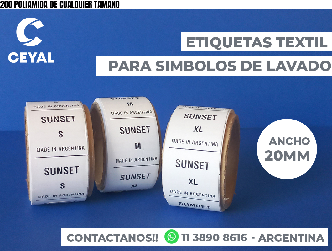 200 POLIAMIDA DE CUALQUIER TAMAÑO