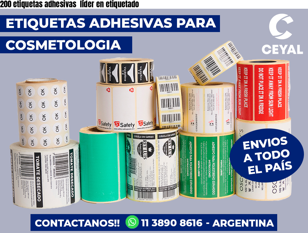 200 etiquetas adhesivas  líder en etiquetado