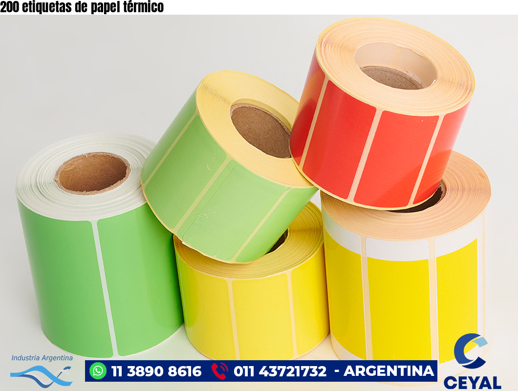 200 etiquetas de papel térmico