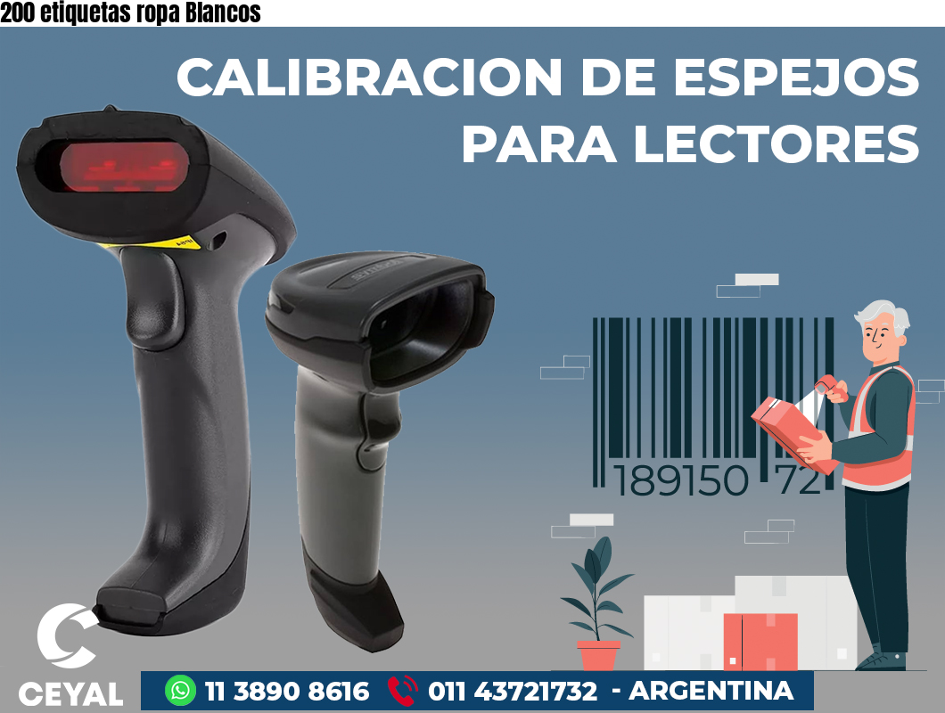 200 etiquetas ropa Blancos