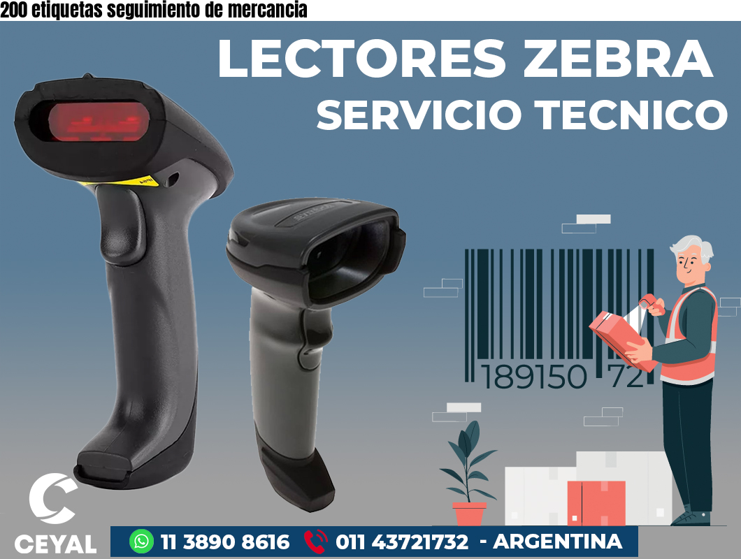 200 etiquetas seguimiento de mercancia