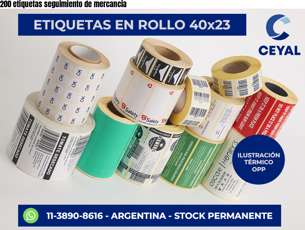 200 etiquetas seguimiento de mercancia