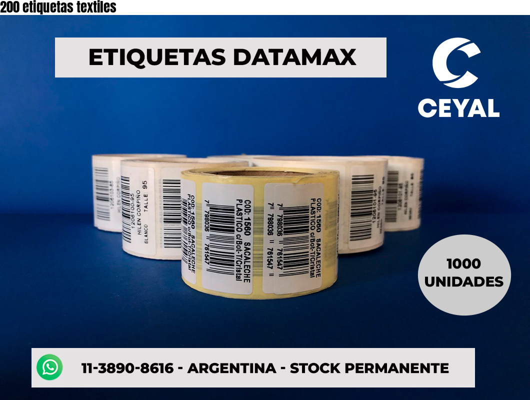 200 etiquetas textiles