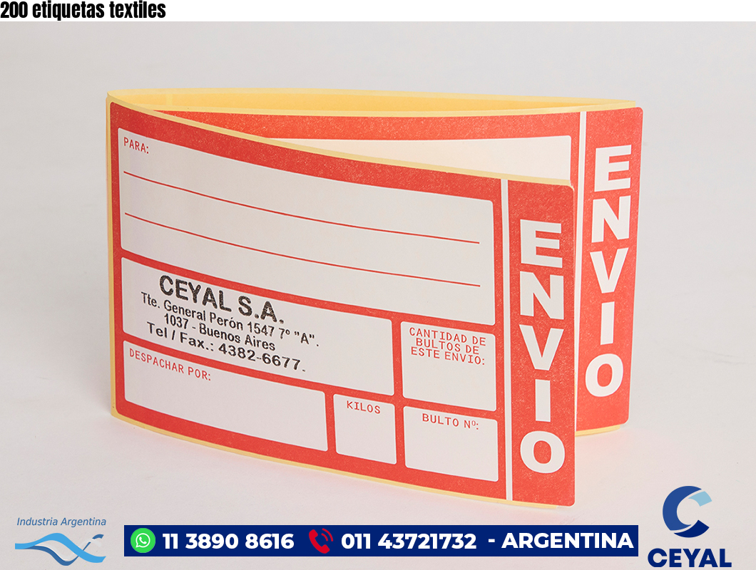 200 etiquetas textiles