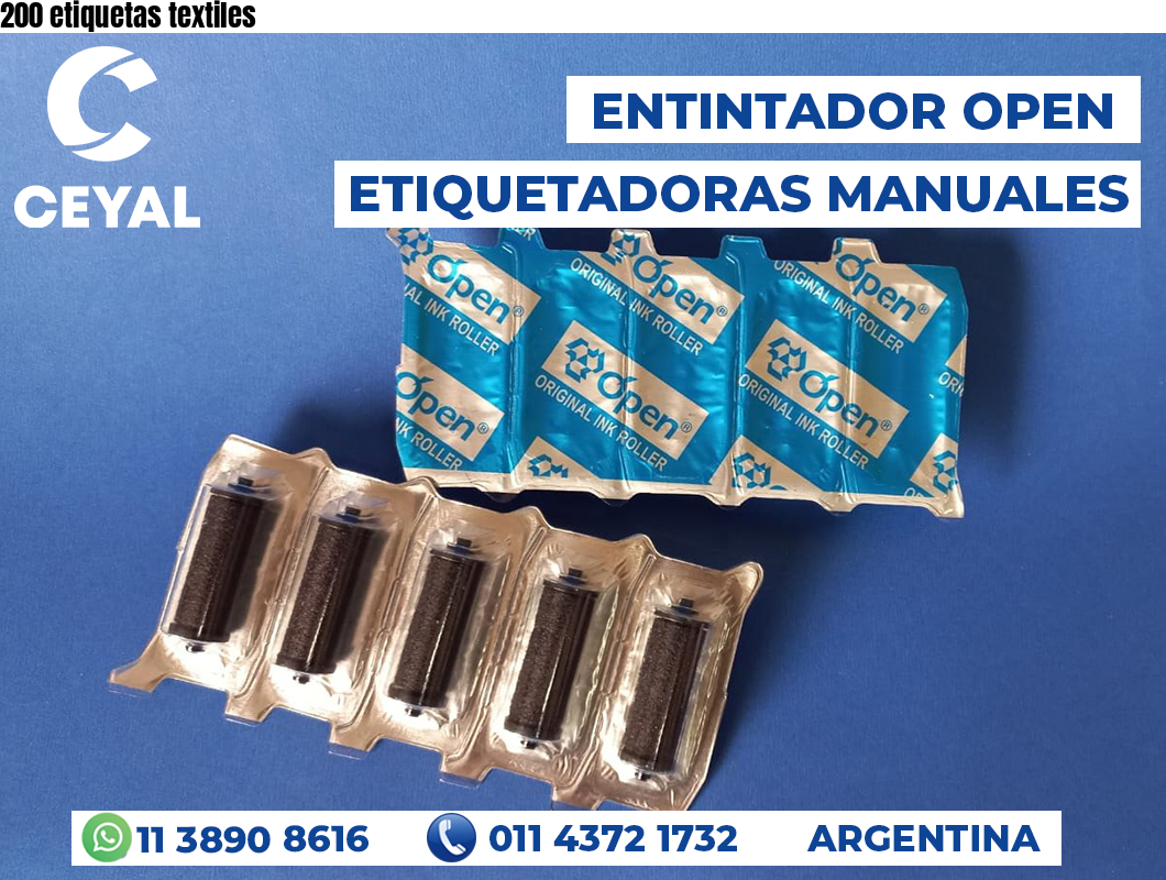 200 etiquetas textiles