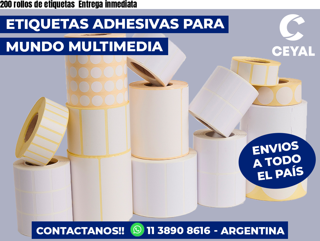 200 rollos de etiquetas Entrega inmediata
