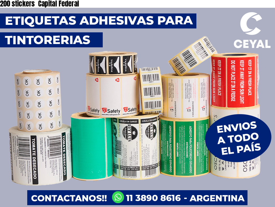 200 stickers Capital Federal