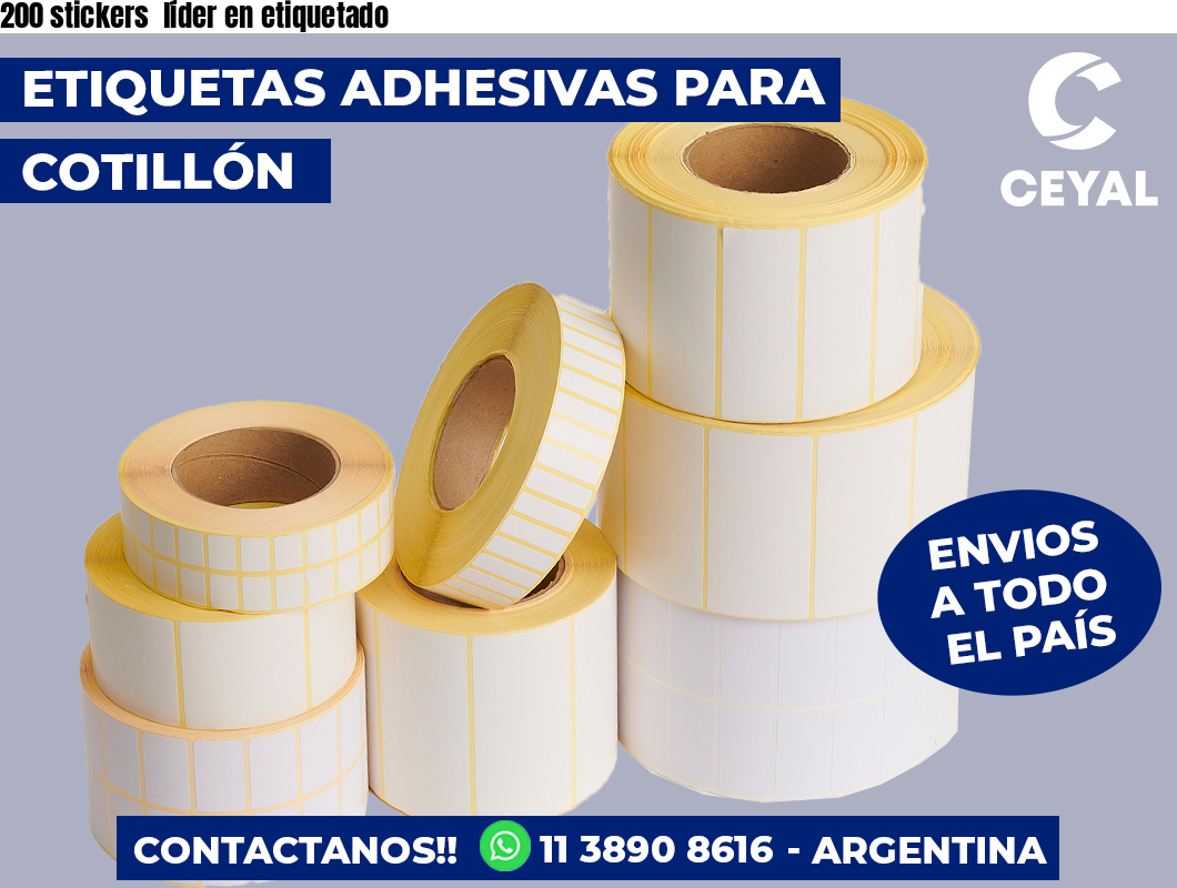 200 stickers  líder en etiquetado