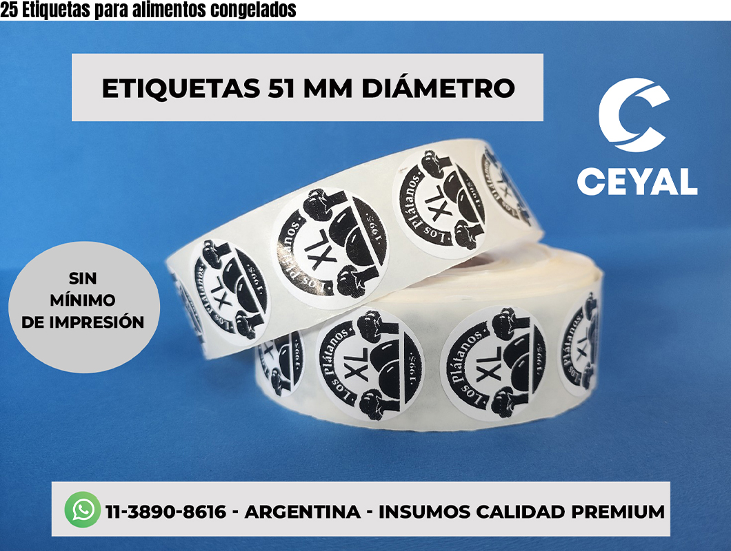 25 Etiquetas para alimentos congelados