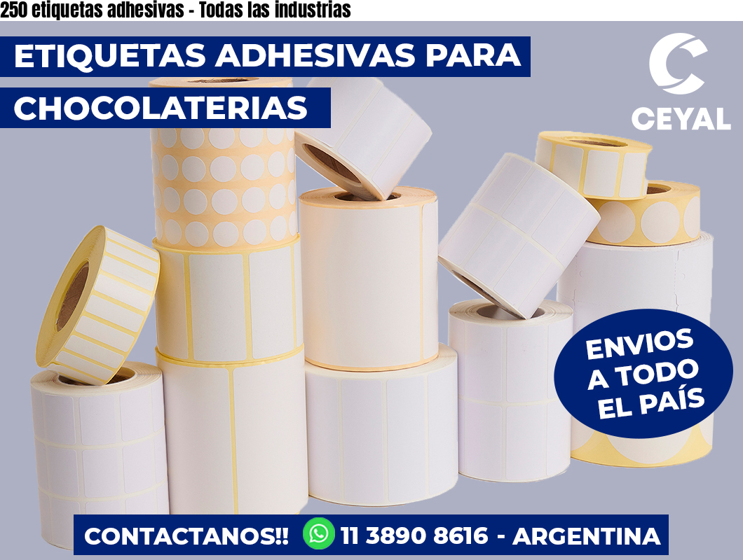 250 etiquetas adhesivas - Todas las industrias