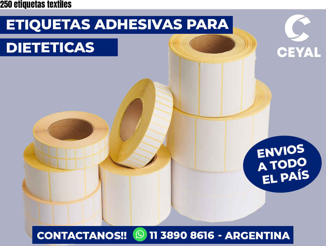 250 etiquetas textiles