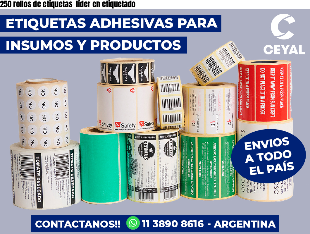 250 rollos de etiquetas líder en etiquetado