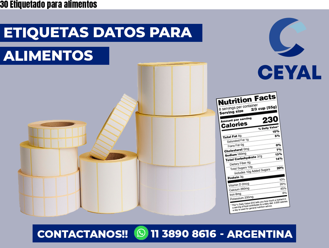 30 Etiquetado para alimentos