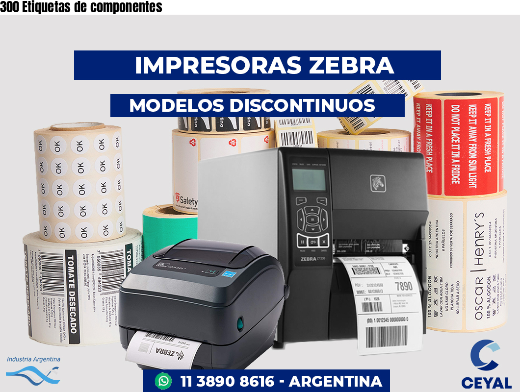 300 Etiquetas de componentes