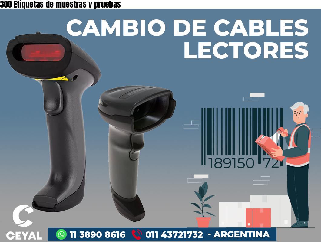 300 Etiquetas de muestras y pruebas