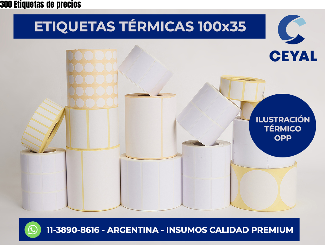 300 Etiquetas de precios