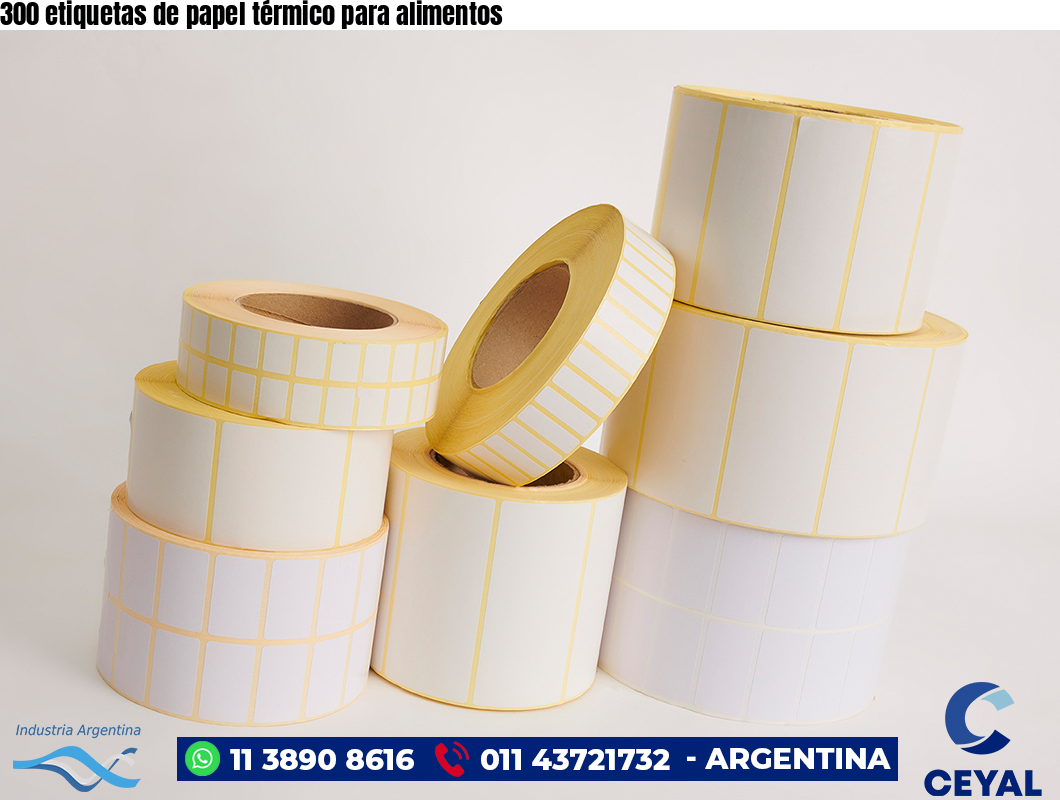 300 etiquetas de papel térmico para alimentos