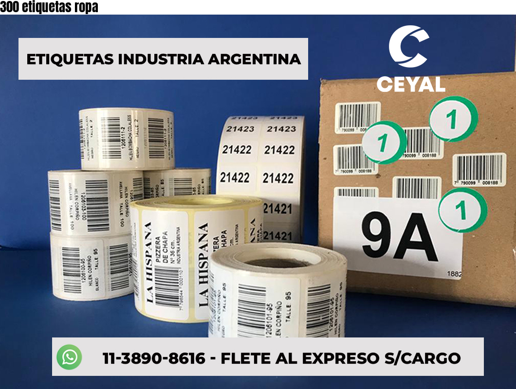 300 etiquetas ropa