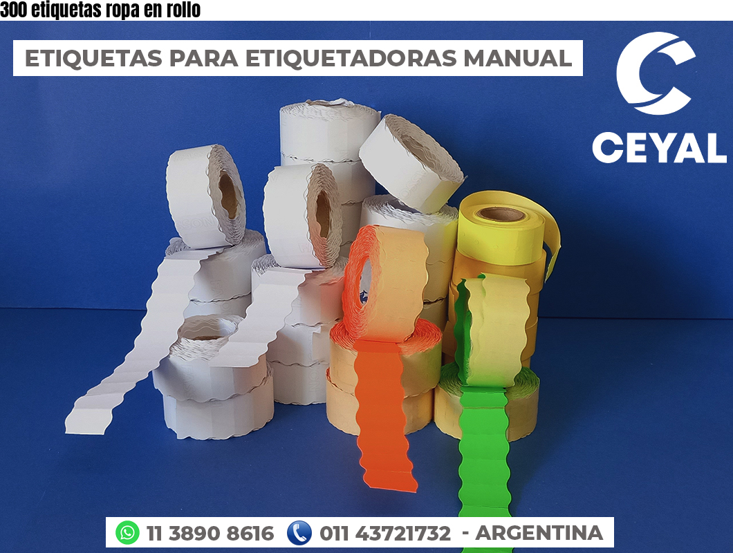 300 etiquetas ropa en rollo