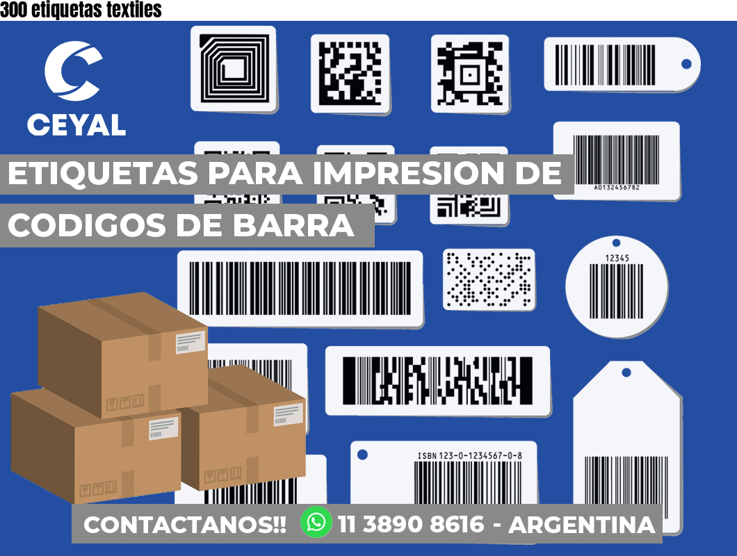 300 etiquetas textiles