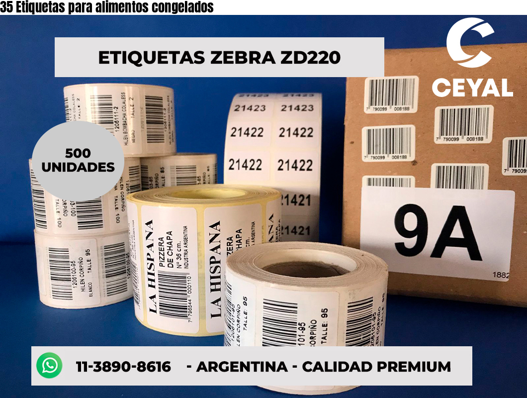 35 Etiquetas para alimentos congelados