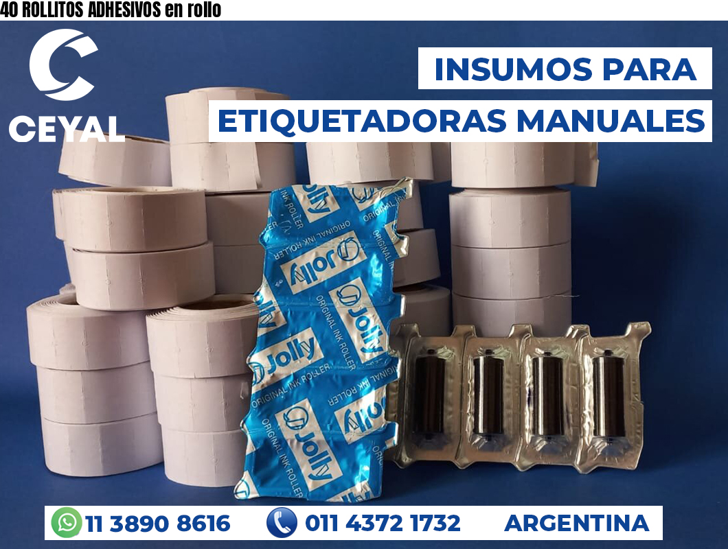 40 ROLLITOS ADHESIVOS en rollo