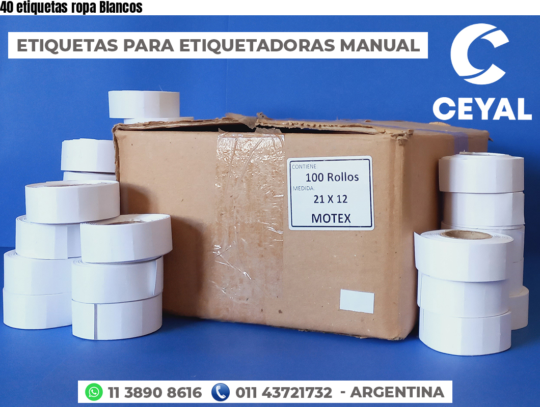 40 etiquetas ropa Blancos