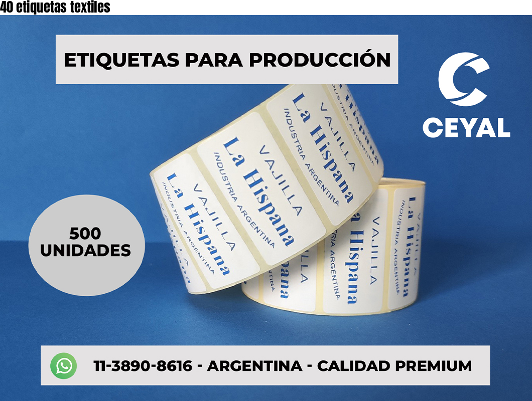 40 etiquetas textiles