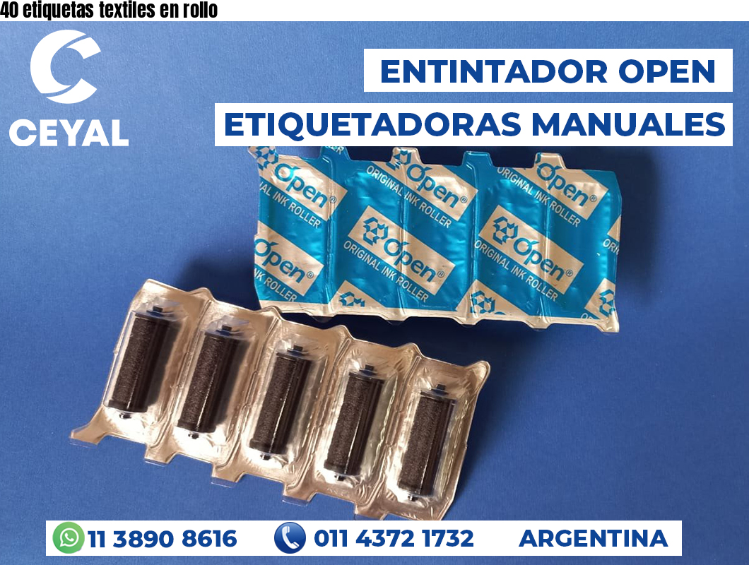 40 etiquetas textiles en rollo