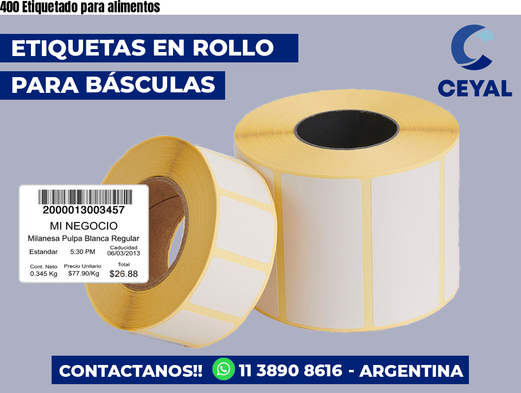 400 Etiquetado para alimentos