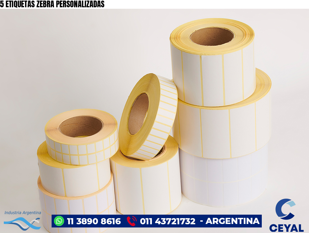5 ETIQUETAS ZEBRA PERSONALIZADAS