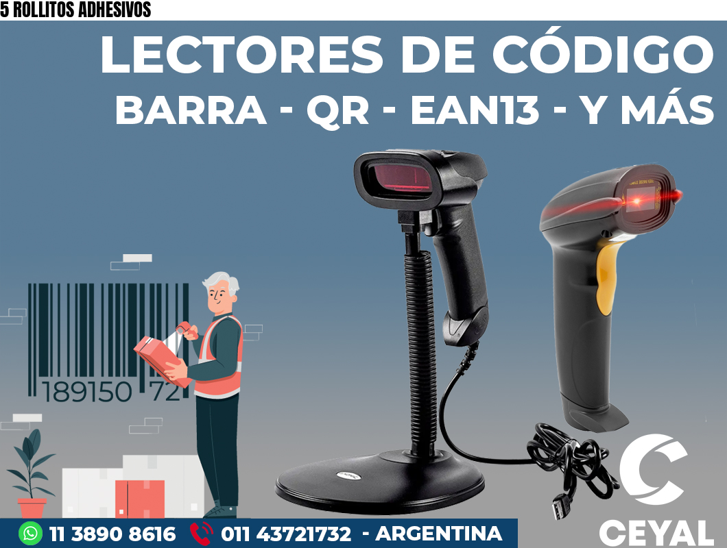 5 ROLLITOS ADHESIVOS