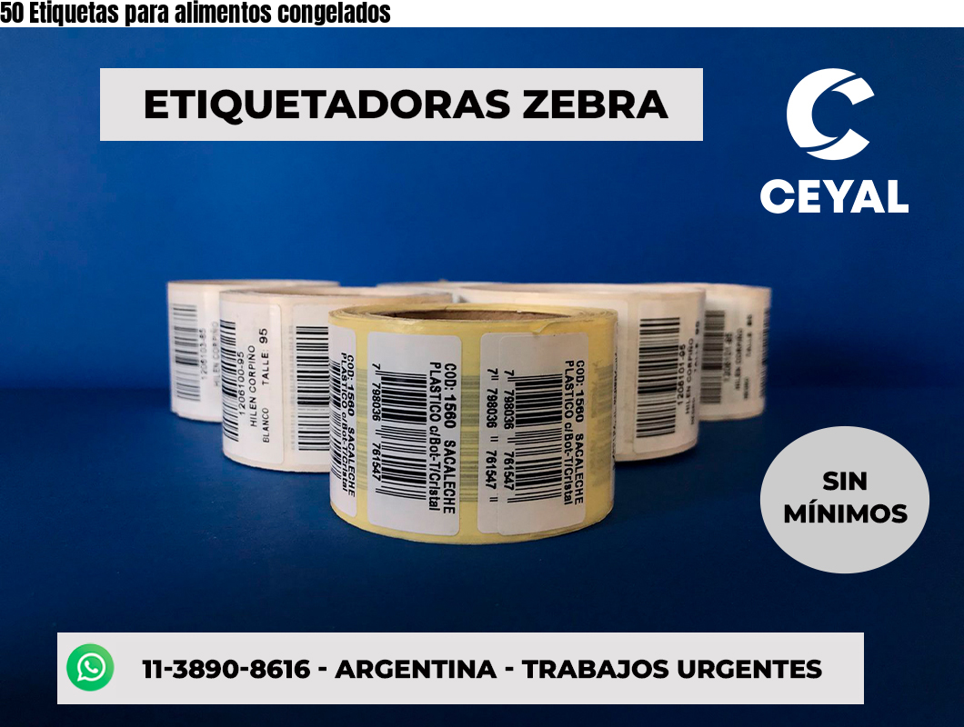 50 Etiquetas para alimentos congelados