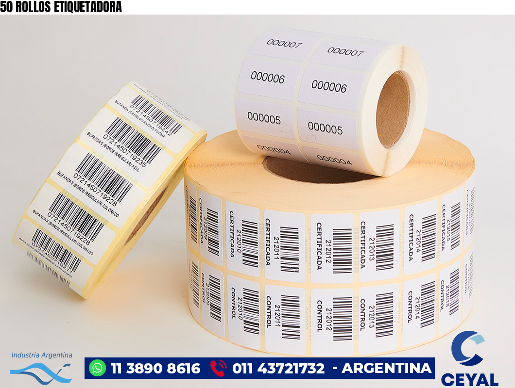 50 ROLLOS ETIQUETADORA