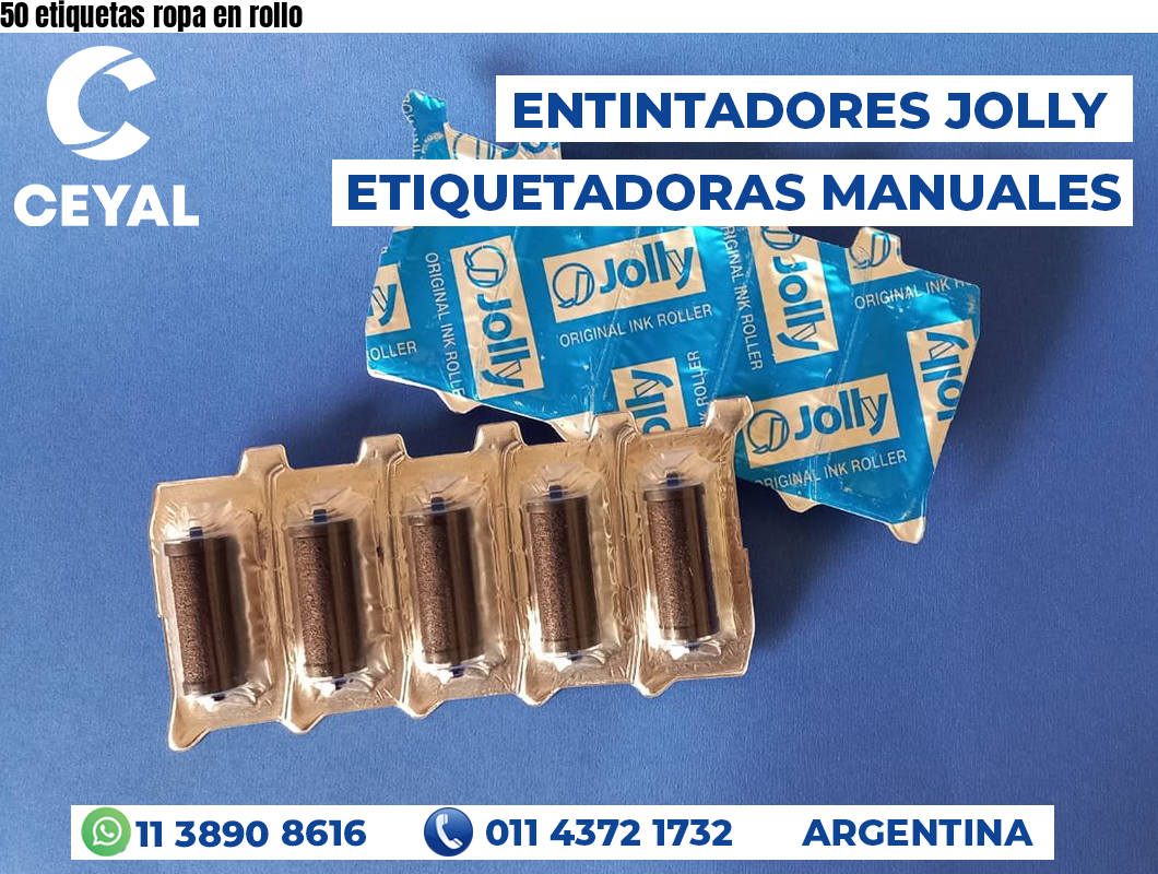 50 etiquetas ropa en rollo